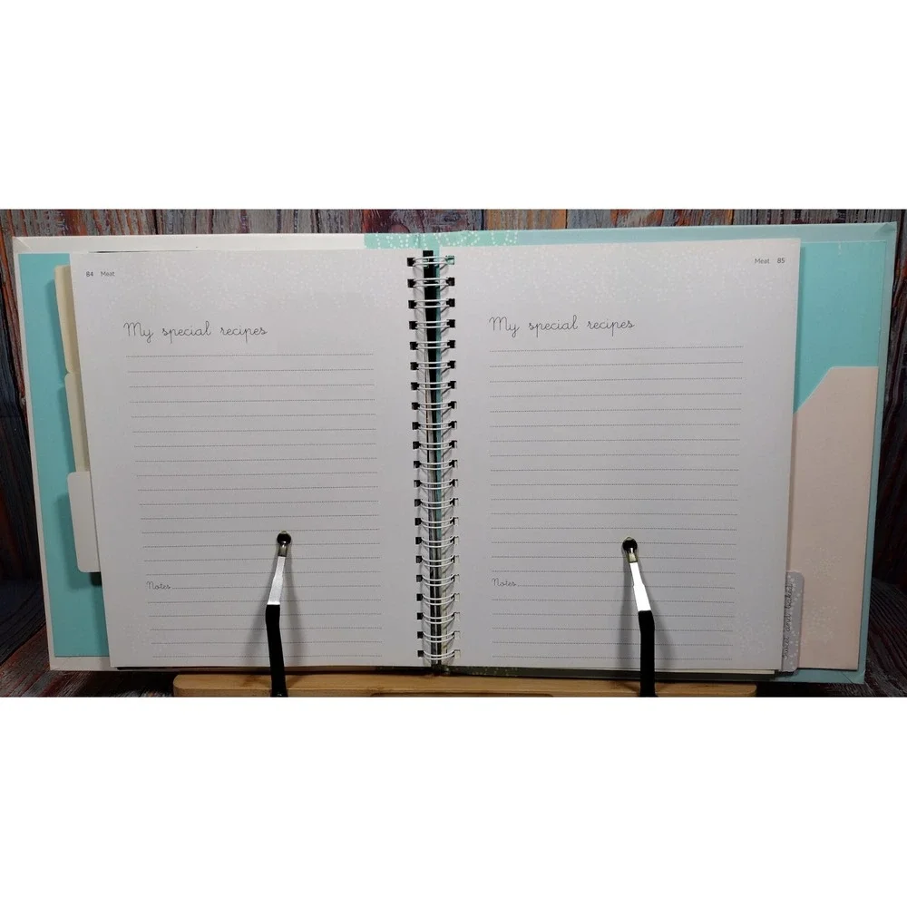 Love Food My Recipe Keeper Organizer Binder Journal with Tabs and Pockets‎ Blue